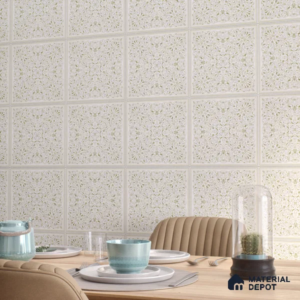 Moroccans Wall & Floor Tile TL 07247 C Olive Lace 1 ft x 1 ft Ceramic Matte Finish - 9 mm | 2 mm Spacer is Mandatory | Suitable For Bathroom, Kitchen, Dining Area | Please Expect a Slight Variation of Pattern